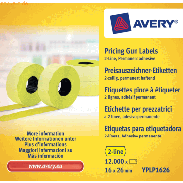 Avery Zweckform Handauszeichner-Etiketten 2-zeilig permanent neongelb von Avery Zweckform