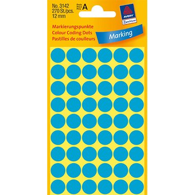 Avery Zweckform Markierungspunkt 3142 12mm blau 270 St./Pack. von Avery Zweckform