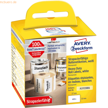 Avery Zweckform Rollenetiketten Folie strapazierfähig 57x32 mm weiß VE Avery Zweckform Rollenetiketten Folie strapazierfähig 57x32 mm weiß VE von Avery Zweckform