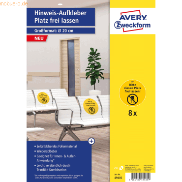 Avery Zweckform Schilder selbstklebend A4 200mm 'Bitte diesen Platz .. von Avery Zweckform