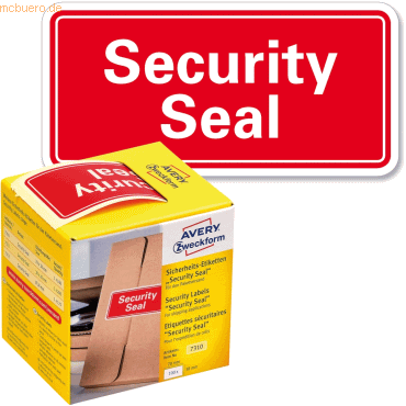 Avery Zweckform Sicherheitssiegel Security Seal auf Rolle 78x38mm rot Avery Zweckform Sicherheitssiegel Security Seal auf Rolle 78x38mm rot von Avery Zweckform