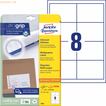 Avery Zweckform Universal-Etiketten ultragrip 97x67,7 mm VE=240 Etiket Avery Zweckform Universal-Etiketten ultragrip 97x67,7 mm VE=240 Etiket von Avery Zweckform