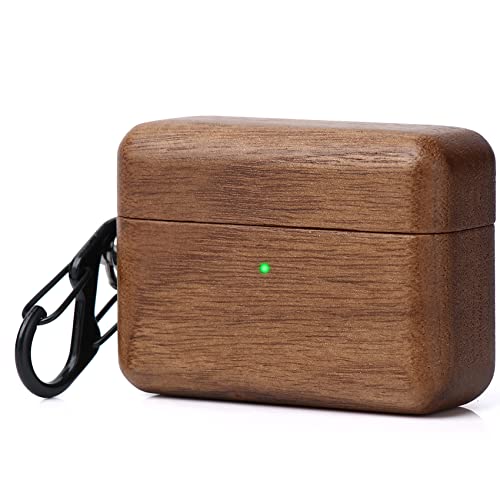 AirPods-Schutzhülle, für Herren und Damen, Holz, harte Schutzhülle mit Schlüsselanhänger für Apple AirPods Pro 2. Generation, Ladehülle (Walnuss) von Avery's Boutique
