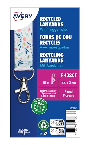 AVERY Zweckform R4828F Lanyard 10 Stück (44x2cm, Kartenhalter mit Karabinerhaken-Sicherheitsverschluss, Schlüsselband für Ausweishülle, Kartenhülle, Namenschilder, Umhängeband, Nackenband) floral AVERY Zweckform R4828F Lanyard 10 Stück (44x2cm, Kartenhalter mit Karabinerhaken-Sicherheitsverschluss, Schlüsselband für Ausweishülle, Kartenhülle, Namenschilder, Umhängeband, Nackenband) floral von AVERY Zweckform