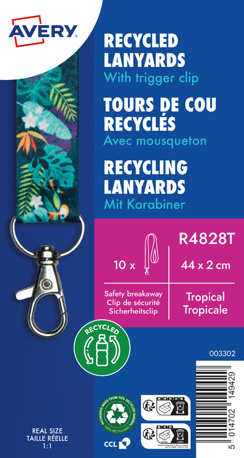 AVERY Textilband Lanyards rPET , tropical, , 20 x 440 mm AVERY Textilband Lanyards rPET , tropical, , 20 x 440 mm von Avery