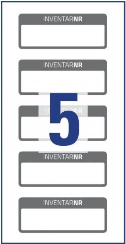 AVERY Zweckform Inventar-Etiketten, abziehsicher, schwarz 50 x 20 mm, 1 Beschriftungsfeld, Textaufdruck: INVENTARNR - 1 Stück (6917) von Avery
