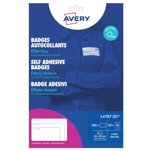 Auszeichenetikett Avery 50x80 mm NP 20 Vel 10 Etiketten pro Blatt Weiß/Blau von Avery