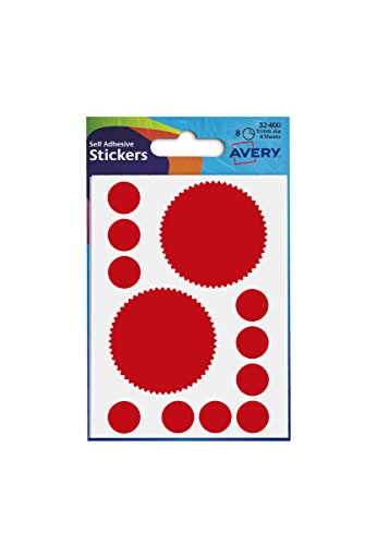 Avery 32–400 Siegel für die Firma Etiketten, 51 mm Durchmesser, 8 Etiketten, rot von Avery
