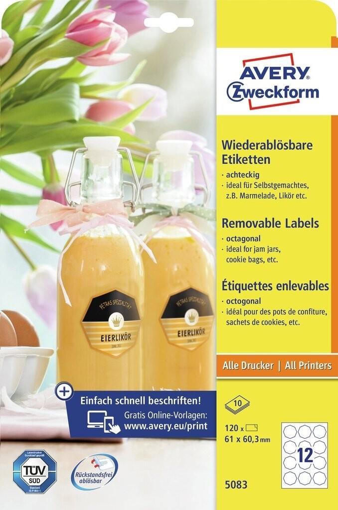 Avery 5083 Druckeretikett Weiß Selbstklebendes Druckeretikett (5083) von Avery