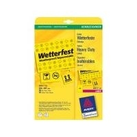 Avery Durable Labels - Polyester-Klebeetiketten - Gelb - A4 (210 x 297 mm) - 20 Etikett(en) (20 Bogen x 1) (L6111-20) von Avery
