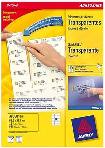 Avery J8167-40 Etiketten für Tintenstrahldrucker 199,6 x 289,1 mm 40 Stück Weiß von Avery