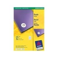 Avery L3415 - Runde Etiketten - weiß - 40 mm rund - 2400 Stck. (100 Bogen x 24) (L3415-100) von Avery