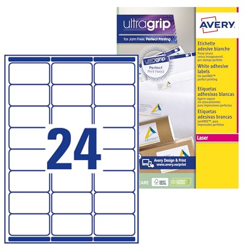 Avery L7159 – 15 Stück 360 Etiketten Kunstdruck Laser 63,5 x 33,9 mm weiß von Avery