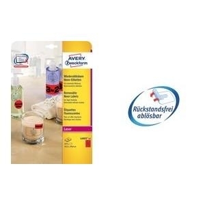 Avery L7263R - Neonrot - 38.1 x 99.1 mm 350 Etikett(en) (25 Bogen x 14) Etiketten von Avery