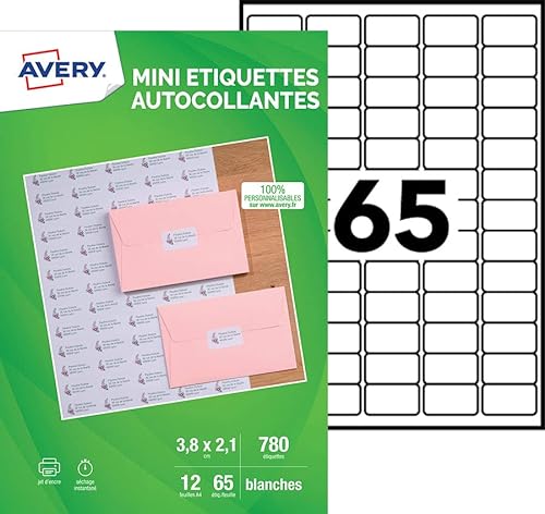 Avery Mini-Etiketten 38,1 x 21,2 mm 780 Stück von Avery