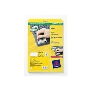 Avery NoPeel Labels L6145 - Nicht ablösbare Polymeretiketten - weiß - 25,4 x 45,7 mm - 800 Etikett(en) (20 Bogen x 40) (L6145-20) von Avery