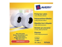 Avery PLP1626, Weiß, Preisschild, Dauerhaft, Papier, 26 mm, 16 mm von Avery