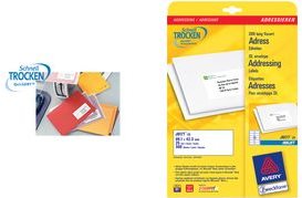 Avery Quick DRY J8173 - Adressetiketten - weiß - 57 x 99,1 mm - 250 Stck. (25 Bogen x 10) (J8173-25) von Avery