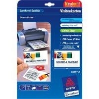 Avery Quick&Clean - Visitenkarten (doppelseitig) - weiß - 54 x 85 mm - 270 g/m2 - 250 Karte(n) (25 Bogen x 10) (C32026-25) von Avery
