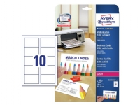 Avery Quick&amp Clean C32026-10 - Matt - weiß - 54 x 85 mm - 270 g/m² - 100 Karten (10 Blatt x 10) Visitenkarten von Avery