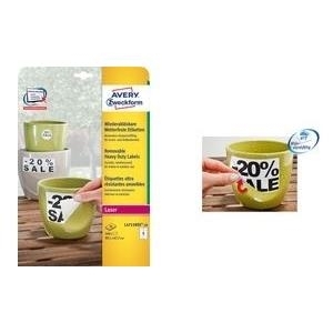 Avery Zweckform L4773REV - Outdoor self-adhesive removable matte polyester film labels - weiß - 63,5 x 33,9 mm 480 Etikett(en) (20 Bogen x 24) (L4773REV-20) von Avery