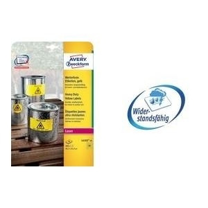 Avery Zweckform - Paper - Polyester - Gelb - 99,1 x 139 mm 80 Etikett(en) (20 Bogen x 4) (L6127-20) von Avery