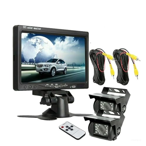 Rückfahrkamera 12-24 V Für Wohnmobil LKW Bus Van Auto IR-Rückfahrkamera Nachtsichtsystem 7-Zoll-Rückansicht-Monitor 10 M AV-Kabel Auto Rückfahrkamera(Monitor and2camera) von Avfpra