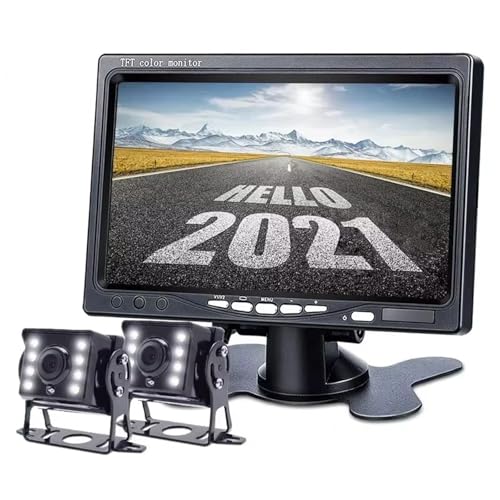 Rückfahrkamera 1920 * 1080 High Definition AHD LKW Sternenlicht Nachtsicht Backup Kamera 7 Zoll Fahrzeug Reverse Monitor Für Bus Auto Auto Rückfahrkamera(2 Cameras-10m-10m) von Avfpra