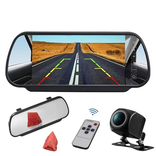 Rückfahrkamera 7-Zoll-Rückfahrkamera-Monitor-Kit, Auto-Rückfahrkamera-Parkmonitor Mit Weißem Spiegel Und Nachtsicht-Rückfahrkamera Auto Rückfahrkamera(Monitor Camera - 6m) von Avfpra