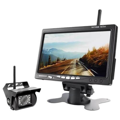 Rückfahrkamera Drahtlose 7 Zoll Auto Monitor Bildschirm Rückansicht Kamera Für LKW Bus RV Anhänger Bagger Rückansicht Bild 12V-24V Display Auto Rückfahrkamera(with 2 Camera) von Avfpra