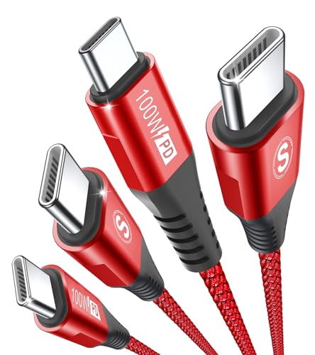 [2Stück 1m] USB C auf USB C Kabel 100W,USB Typ C PD Ladekabel Schnellladekabel for Samsung Flip/Fold 3/4/5,S23/22/21/20/10/9/8 A14/13/12 A34/A33 A54/53/52s/51/50 A21s/23,for iPhone 15/15 Pro/Pro Max von AviBrex