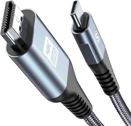 AviBrex USB C auf HDMI Kabel 4K 1M,USB Typ C zu HDMI 4K UHD Kabel Geflochten(Thunderbolt 3/4 Adapter Kompatibel) mit iPhone 16 15 Pro Max,Samsung S25 S24 zu S8,Surface,MacBookPro/Air,iMac,iPad,Dell,HP von AviBrex