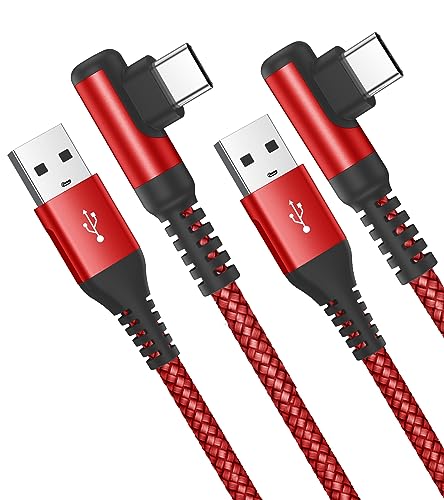 USB C Kabel 3.1A[2Stück 1M] Schnellladung,90 Grad Winkel Ladekabel i Phone 15 16 Pro Max Plus Type C Kabel für Samsung Galaxy S25 S24 S23 S22 S21 S20 Plus/Ultra/FE,Note20,A72 A71 A52 A51 A50,M31 M30s von AviBrex