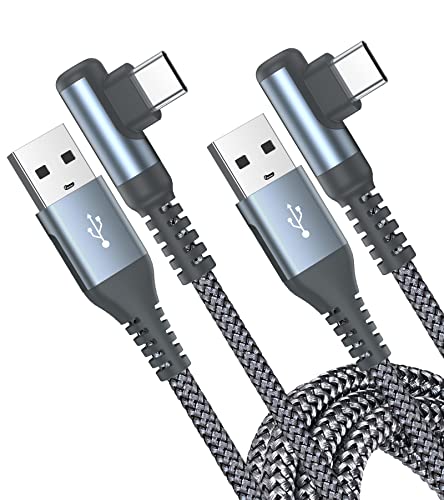 USB C Kabel 3.1A [2Stück 2M] Schnellladung,90 Grad Winkel USB C Kabel Nylon USB C Ladekabel für Samsung Galaxy S23 S22 S21 S20 S10 S9 S8 Plus/Ultra/FE,A71 A53 A52 A51 A50 A20e, Note 20/10/9,M31/M20 von AviBrex