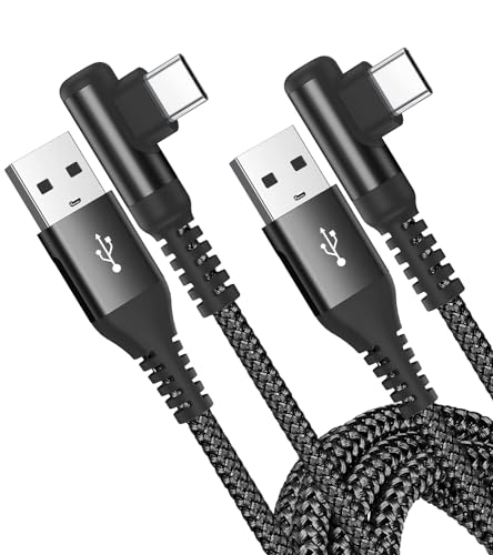 USB C Kabel 3.1A [2Stück 2M] Schnellladung,90 Grad Winkel USB C Kabel Nylon USB C Ladekabel für Samsung Galaxy S23 S22 S21 S20 S10 S9 S8 Plus/Ultra/FE,A71 A53 A52 A51 A50 A20e, Note 20/10/9,M31/M20 von AviBrex