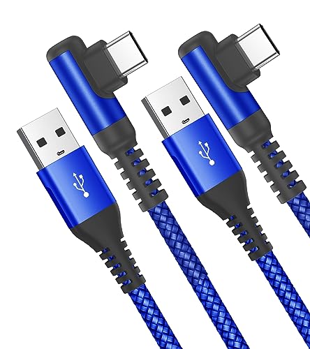 USB C Kabel 3.1A[2Stück 3M] Schnellladung,90 Grad Winkel Ladekabel i Phone 15 16 Pro Max Plus Type C Kabel für Samsung Galaxy S25 S24 S23 S22 S21 S20 Plus/Ultra/FE,Note20,A72 A71 A52 A51 A50,M31 M30s von AviBrex