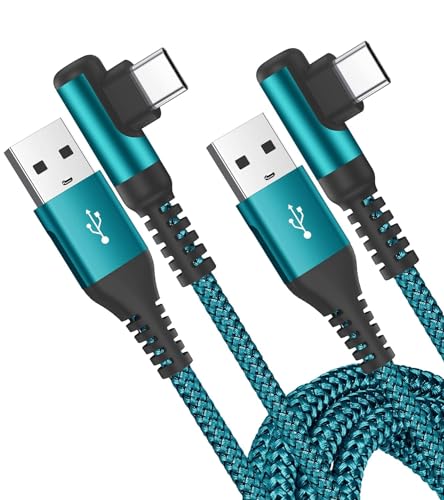 USB C Kabel 3.1A[2Stück 3M] Schnellladung,90 Grad Winkel Ladekabel i Phone 15 16 Pro Max Plus Type C Kabel für Samsung Galaxy S25 S24 S23 S22 S21 S20 Plus/Ultra/FE,Note20,A72 A71 A52 A51 A50,M31 M30s von AviBrex