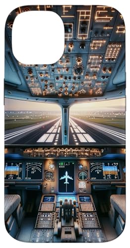 Hülle für iPhone 14 Flugzeug Cockpit Fluginstrumente Flugpilot Landebahn von Aviation Merch