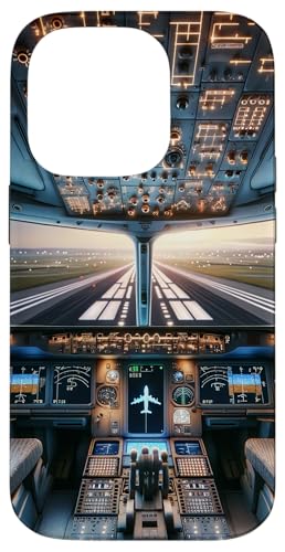 Hülle für iPhone 14 Pro Flugzeug Cockpit Fluginstrumente Flugpilot Landebahn von Aviation Merch