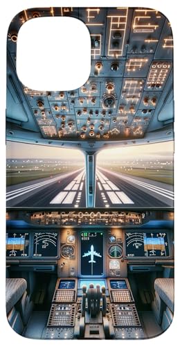 Hülle für iPhone 15 Flugzeug Cockpit Fluginstrumente Flugpilot Landebahn von Aviation Merch