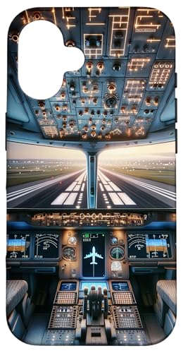 Hülle für iPhone 16 Flugzeug Cockpit Fluginstrumente Flugpilot Landebahn von Aviation Merch