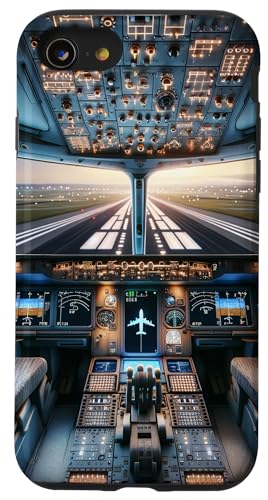 Hülle für iPhone SE (2020) / 7 / 8 Flugzeug Cockpit Fluginstrumente Flugpilot Landebahn von Aviation Merch