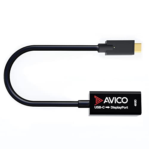 USB C auf DisplayPort 1.2 Adapter - 4K 60Hz HDR - 2K 144Hz - aktiv - für Monitore, Fernseher, PCs, MacBooks, Projektoren - Thunderbolt 3 kompatibel von Avico