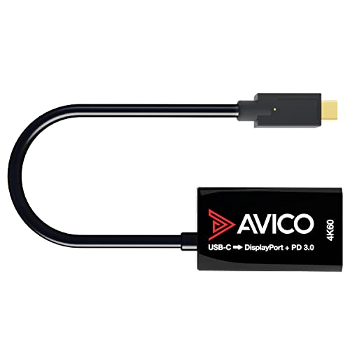 USB C auf DisplayPort 1.2 Adapter mit 100W Ladefunktion - 4K 60hz HDR - 2K 144hz - 1080P 240hz - aktiv - für Monitore, Fernseher, PCs, MacBooks, Projektoren - Thunderbolt 3 kompatibel von Avico