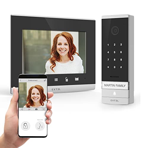 Avidsen Video-Türsprechanlage mit Glasdisplay 17,8 cm (7 Zoll), verbunden mit Ihrem Smartphone mit integrierter Code-Tastatur – Extel Code Connect von Avidsen