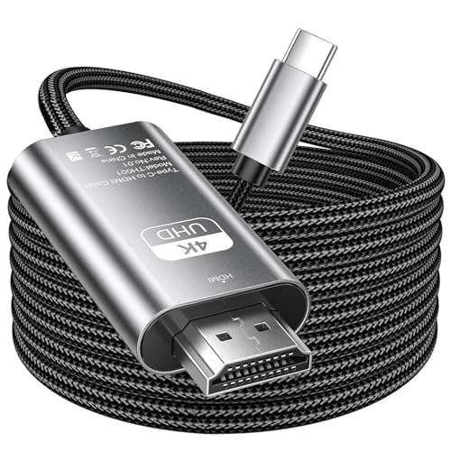Avigers USB C auf HDMI Kabel, 2 m, 4K @ 60 Hz, USB Typ C auf HDMI-Kabel, Thunderbolt 3/4, kompatibel für MacBook, iPad Pro/Air iMac, iPhone 15 Pro, Samsung Galaxy S23 S22, Surface Switch, von Avigers