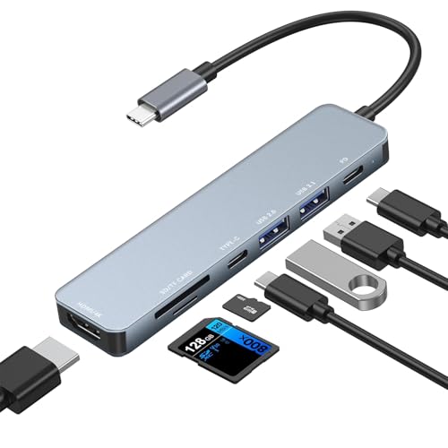 Avigers USB C HUB 7 in 1, 7 in 1 USB C Multiport Adapter mit 4K HDMI, 100W PD, USB 3.0 and 2.0, SD/TF Card Reader für iPhone 16/15 Serie, MacBook Pro/Air, Mac Mini, iPad, Samsung, Dell Avigers USB C HUB 7 in 1, 7 in 1 USB C Multiport Adapter mit 4K HDMI, 100W PD, USB 3.0 and 2.0, SD/TF Card Reader für iPhone 16/15 Serie, MacBook Pro/Air, Mac Mini, iPad, Samsung, Dell von Avigers