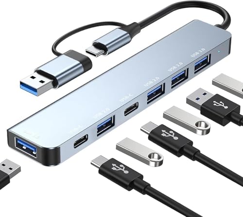 USB C Hub 3.0, 7 in 2 USB Hub 3.0 Multiport Adapter mit 2-Ports USB C, 1-Port USB 3.0, 4-Ports USB 2.0, USB Verteiler, USB Mehrfachstecker USB Splitter für USB Stick, Mobile HDD, Desktop PC und mehr USB C Hub 3.0, 7 in 2 USB Hub 3.0 Multiport Adapter mit 2-Ports USB C, 1-Port USB 3.0, 4-Ports USB 2.0, USB Verteiler, USB Mehrfachstecker USB Splitter für USB Stick, Mobile HDD, Desktop PC und mehr von Avigers