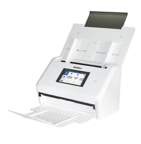 Avision AN335WL Stand-Alone A4 Dokumenten Scanner mit Bildprozessor VM3 I 10 92cm (4 3) Touch Display 40ppm/80ipm 50 Seiten ADF USB 3.2 WLAN Ethernet Scan to USB ISIS/Twain Treiber Weiss von Avision