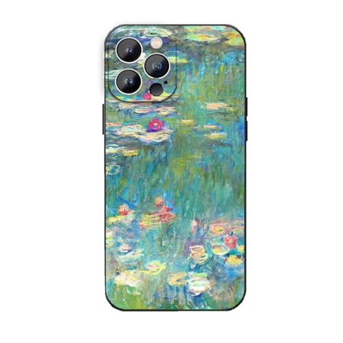 Retro Floral Handyhülle für iPhone 15 Pro Max, Wasserlilien von Monet Green Landscape Aesthetic Art iPhone Hülle, stoßfester Schutz Retro Floral Handyhülle für iPhone 15 Pro Max, Wasserlilien von Monet Green Landscape Aesthetic Art iPhone Hülle, stoßfester Schutz von Avistinz